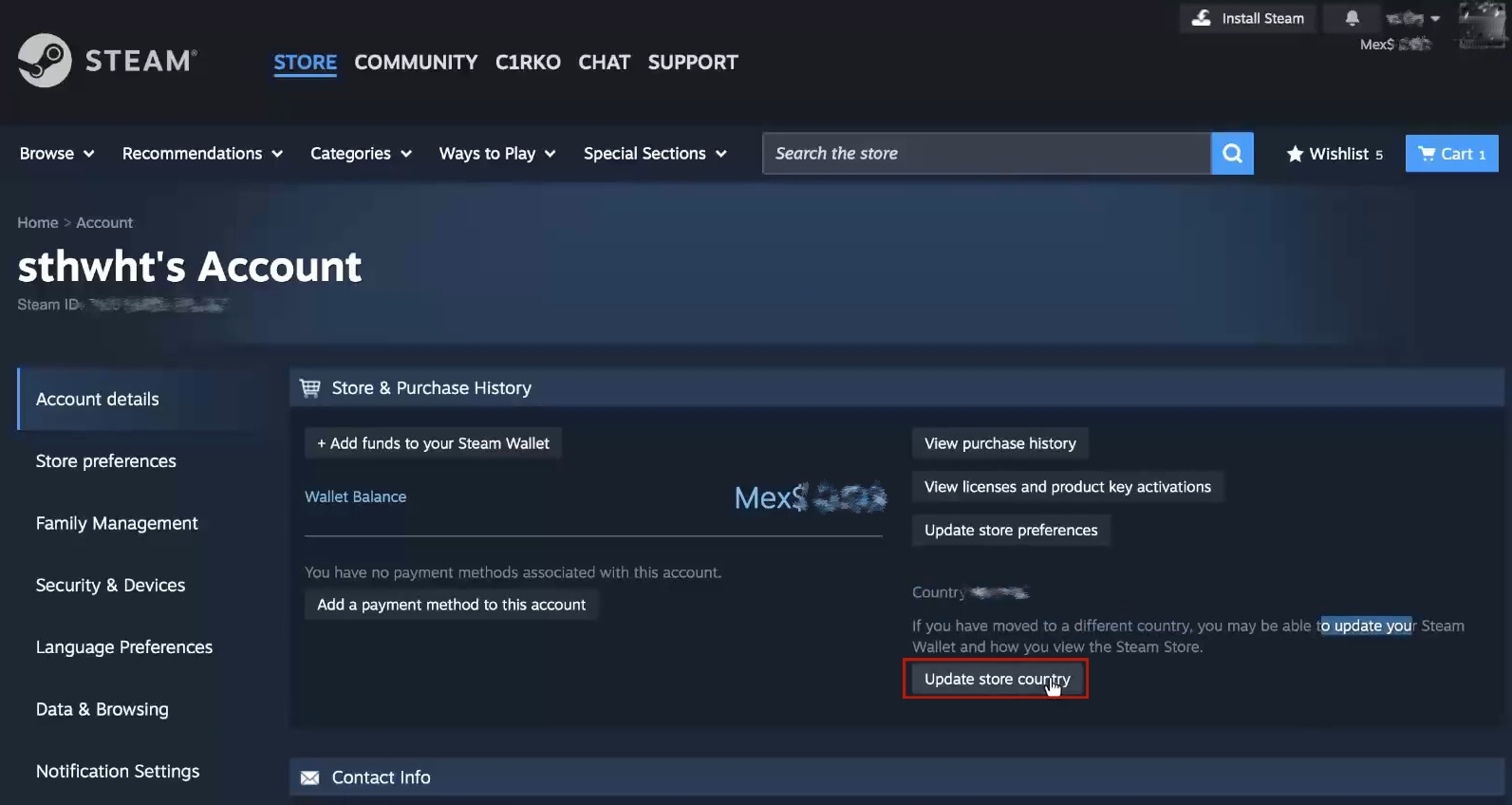 change steam account region