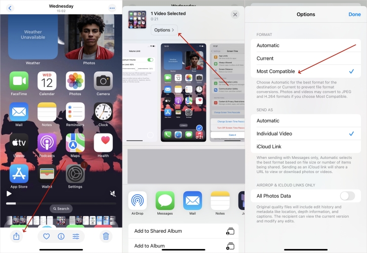 change video format on iphone