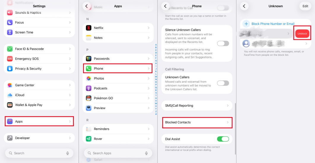 check blocked numbers