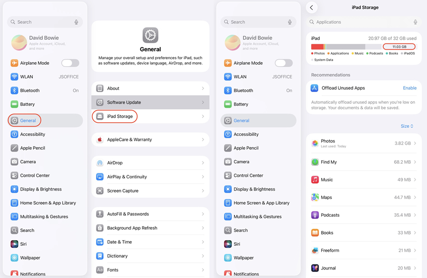 free up storage space on ipad