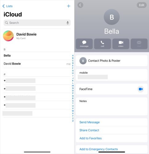 check iphone contact