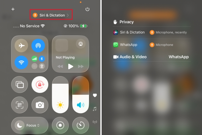 check which app is using iphone microphone