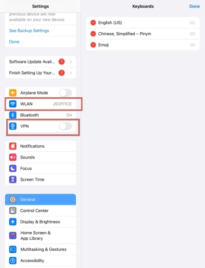 check network connection on ipad