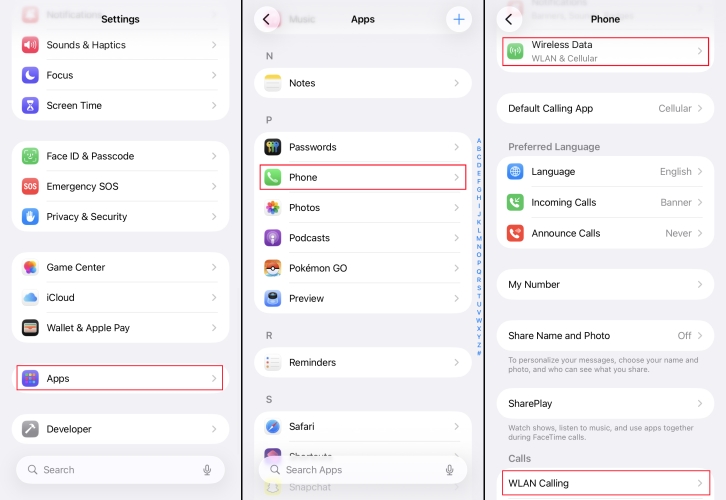 check phone settings on iphone
