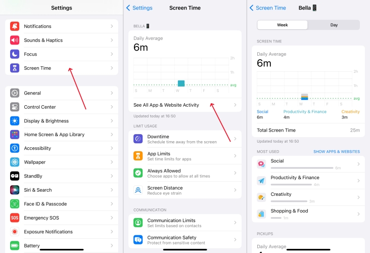 check screen time on iphone