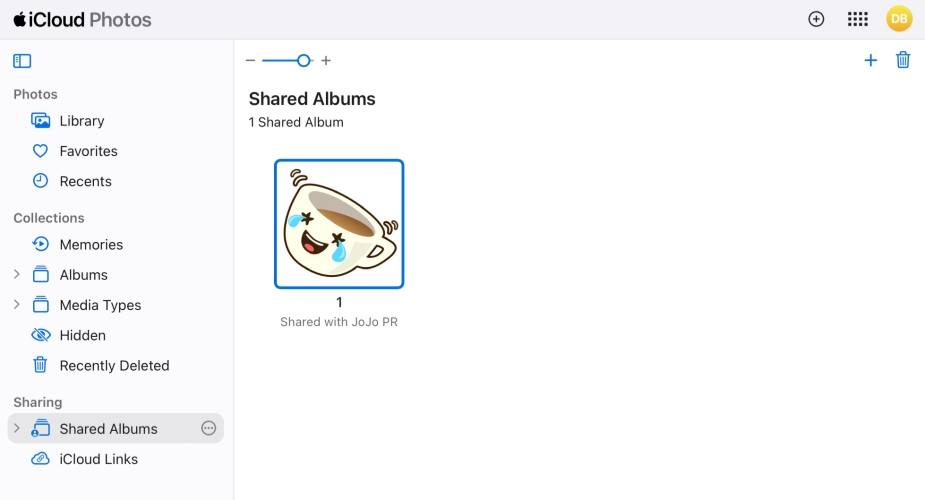 check icloud shared albums on icloud web