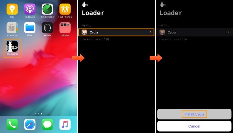 checkra1n install cydia