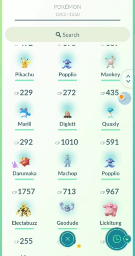 choose pokemon in gym