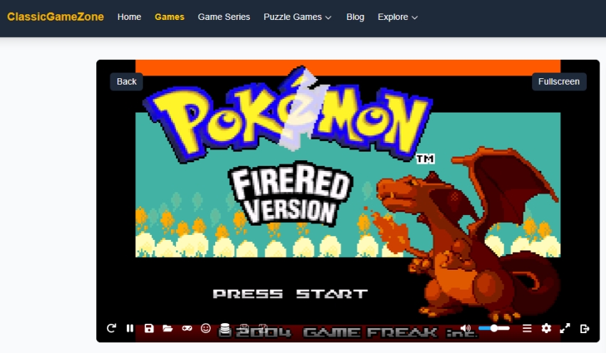 classicgamezone emulator pokemon game