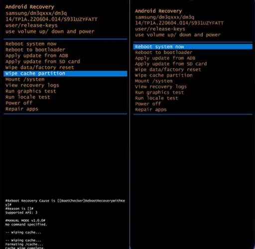 clear samsung cache with buttons