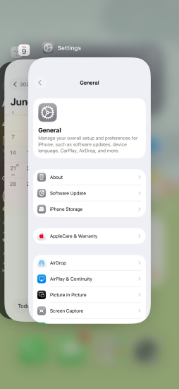 close settings on iphone