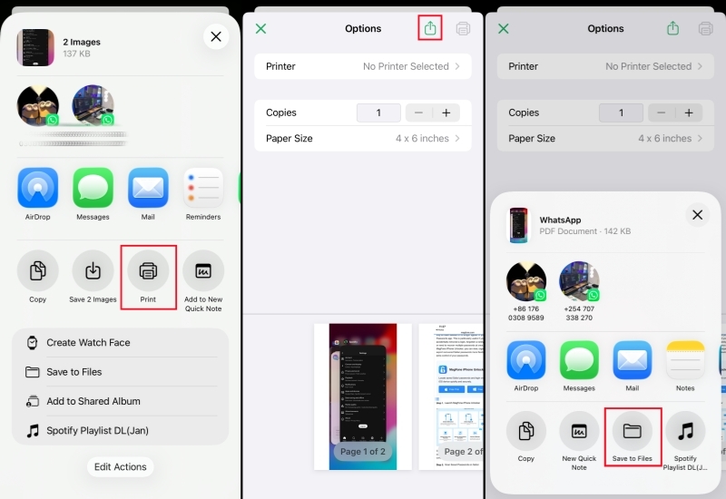 convert whatsapp images to pdf via print
