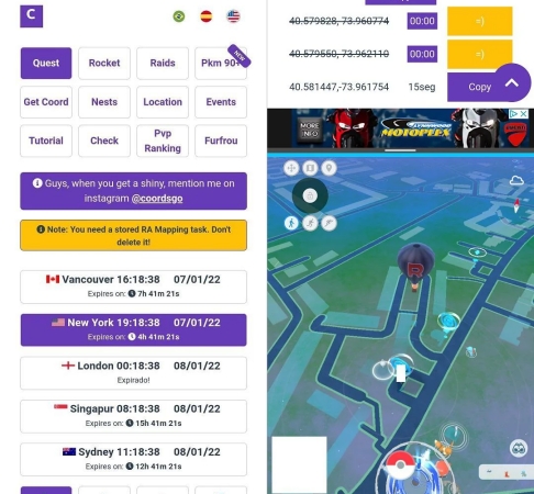 coordsgo pokemon go nest map