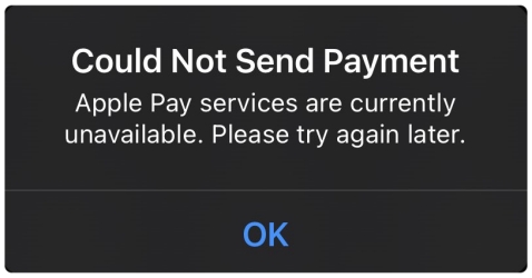 could not send payment