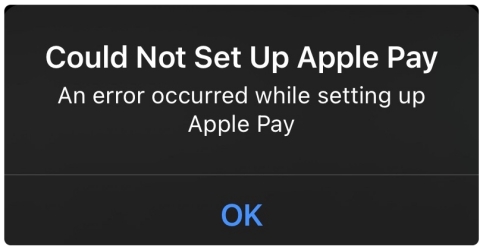 could not set up apple pay