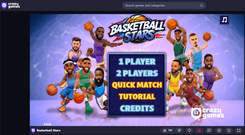 play unblocked basketball stars on crazygames