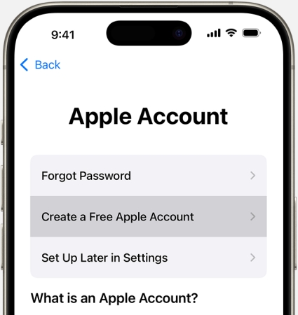 create a free apple id on iphone