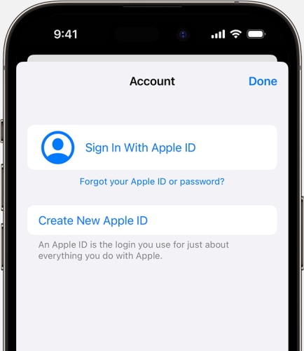 create an apple id in the app store