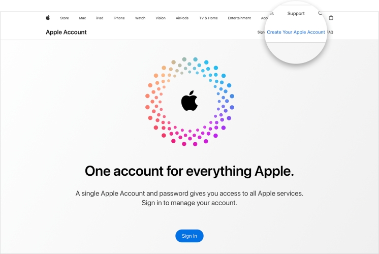 create an apple id on the web