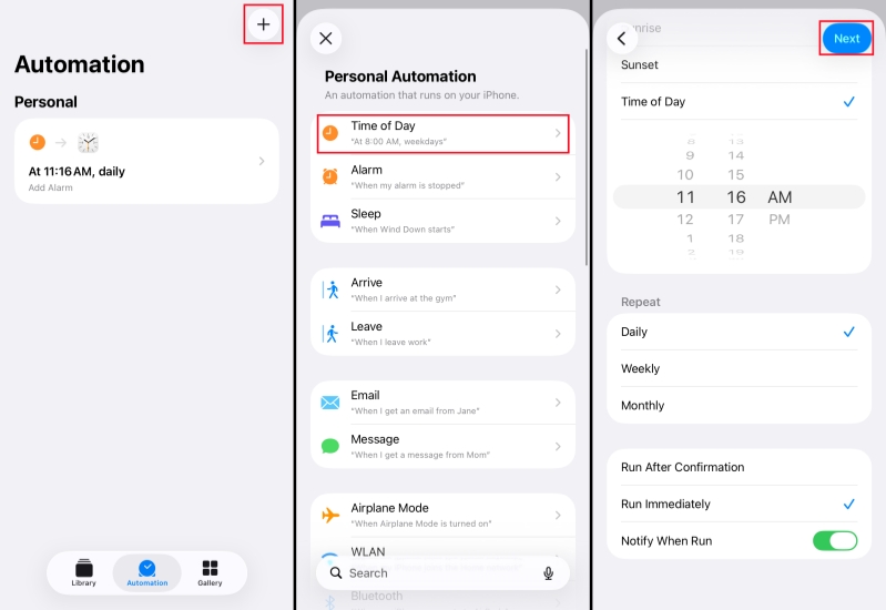 schedule whatsapp messages on iphone using shortcuts