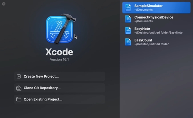 create new project xcode