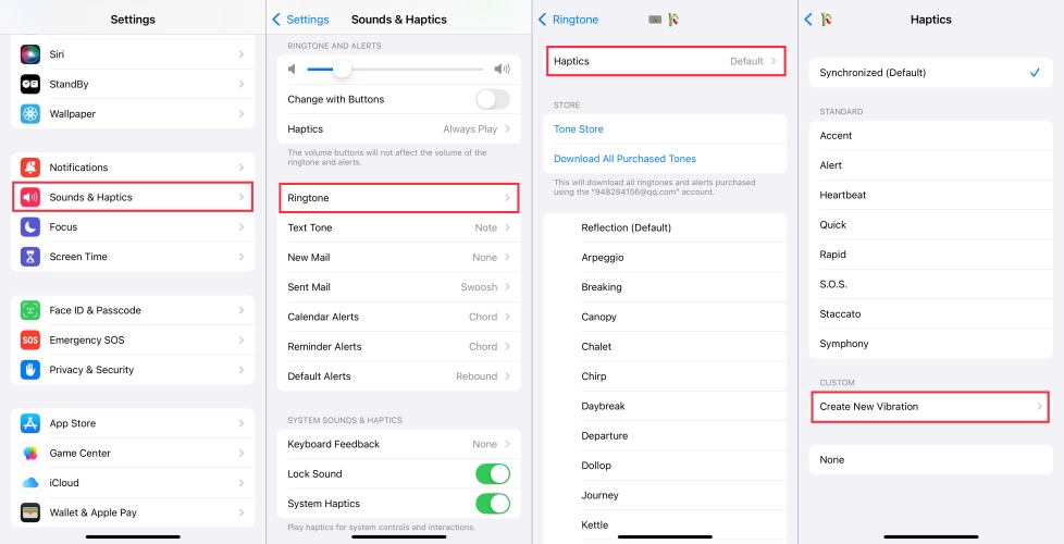 customize vibrate on iphone