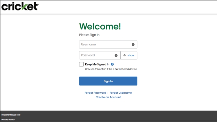 cricket unlock page