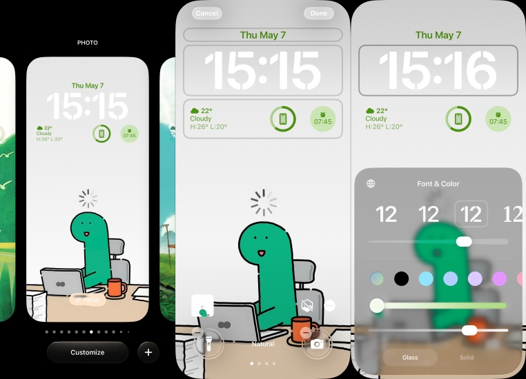 edit clock on iphone lock screen