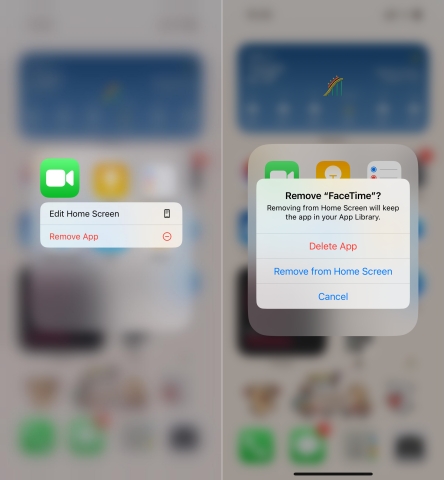 delete facetime on iphone