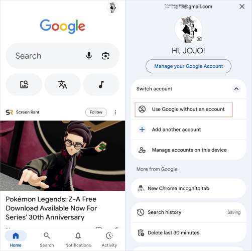 delete google account samsung