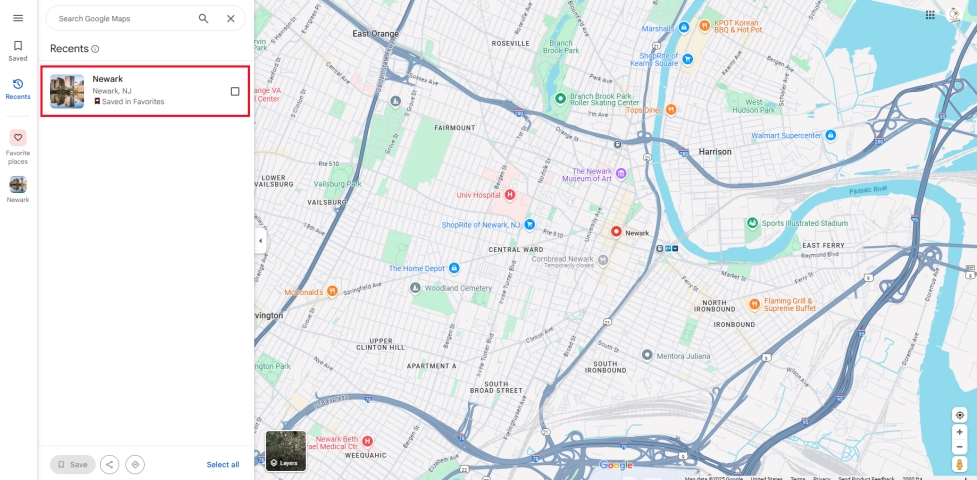 delete location on google map via browser