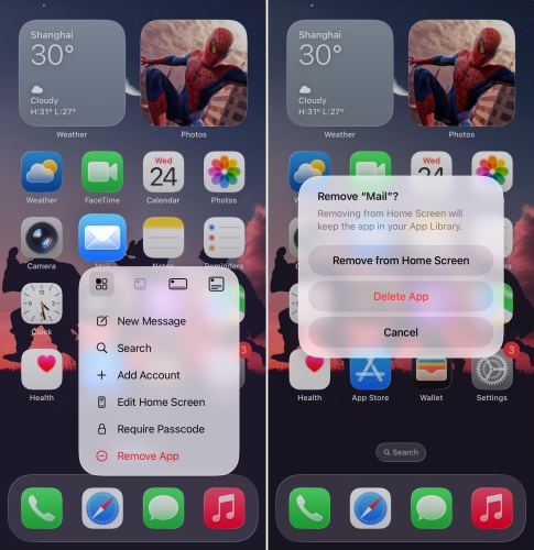 delete and reinstall mail