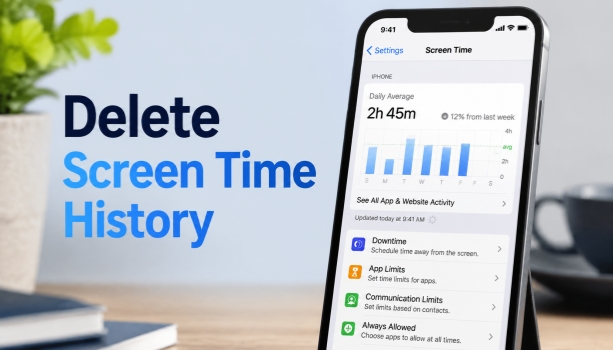 how to delete screen time history