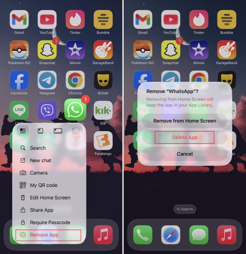 delete and reinstall whatsapp on iphone