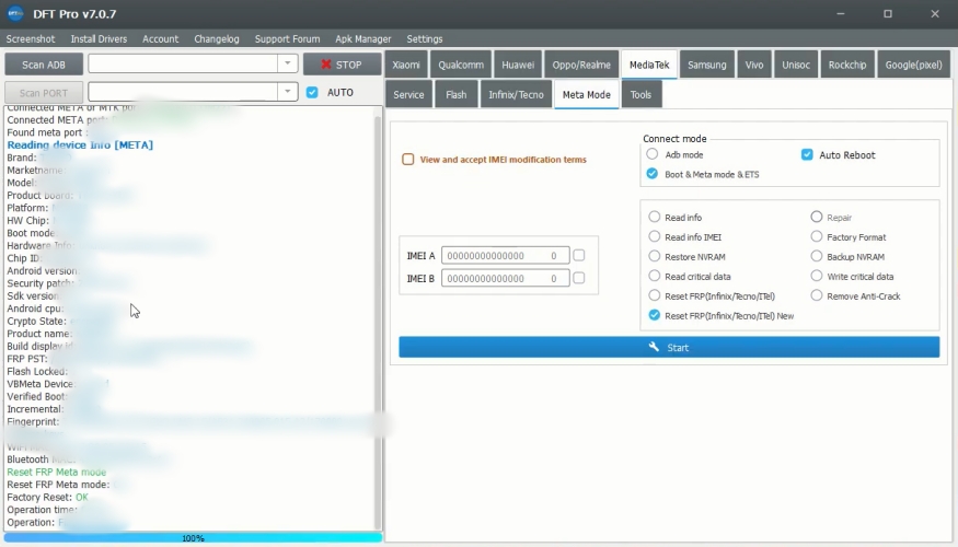 dft pro tool reset frp