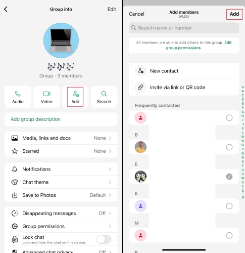direct add someone to a group on whatsapp