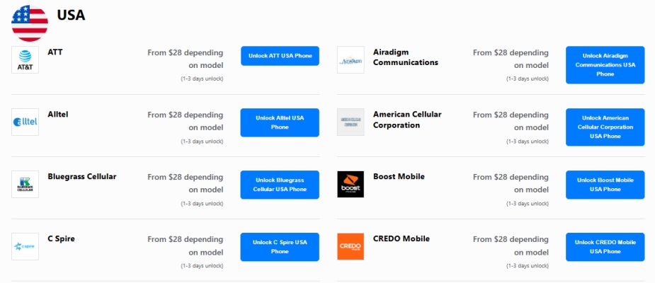 directunlocks pricing