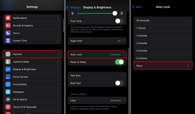 disable auto lock on ios 6