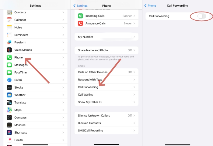 disable call forwarding