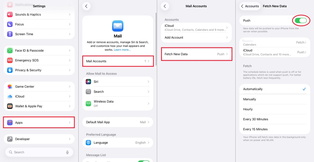disable fetch new data on iphone