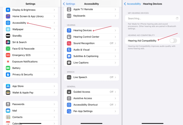 disable hearing aid mode