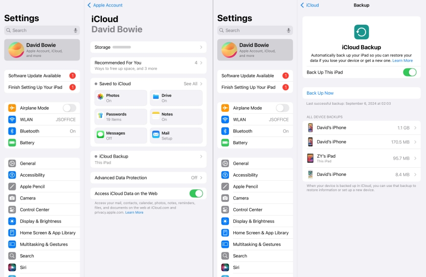 disable icloud sync on ipad