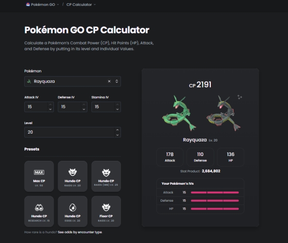 dittobase pokemon go cp calculator