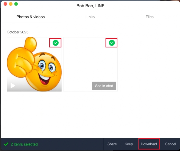 back up line photos and videos on computer