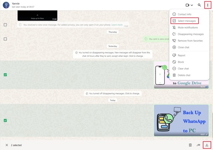 download whatsapp media from  whatsapp web