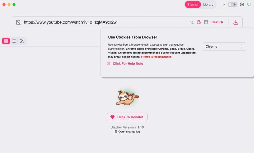 download age restricted youtube videos on stacher