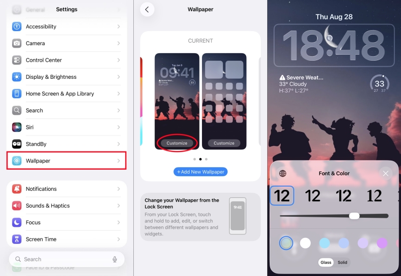 edit clock on iphone lock screen