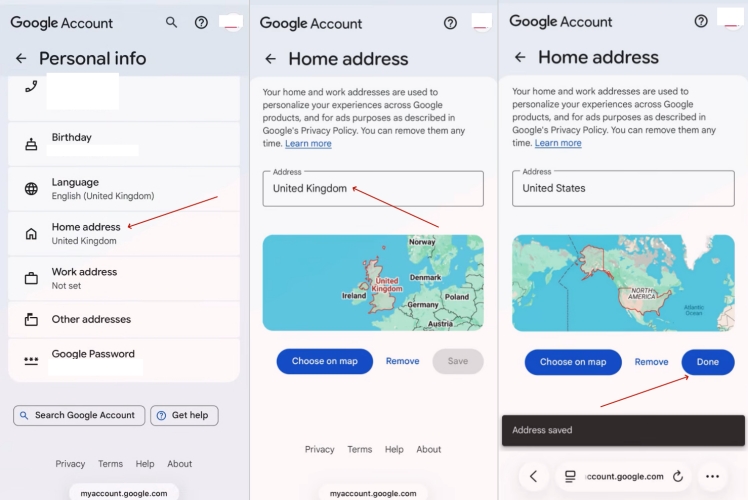 edit google home address iphone