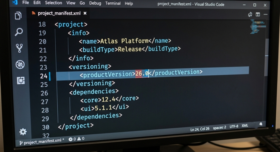 edit project manifest on computer