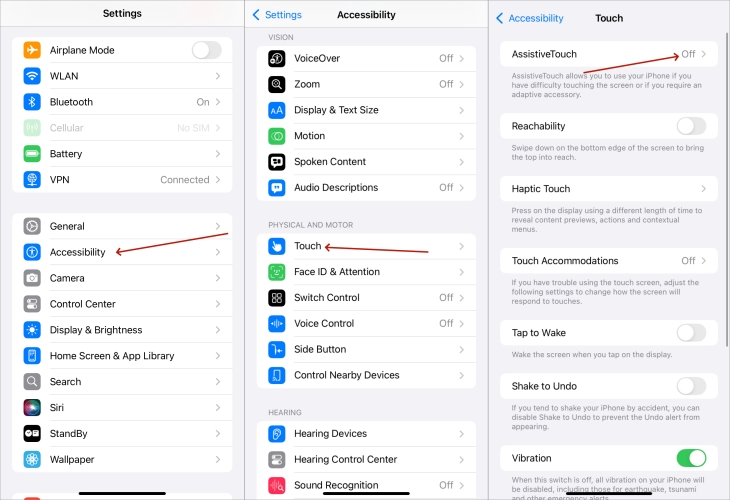enable assistive touch iphone